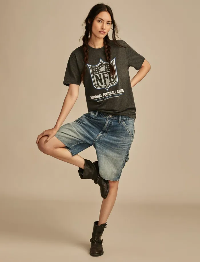 Lucky Brand Graphic Tees Women Nfl Shield 001 Black