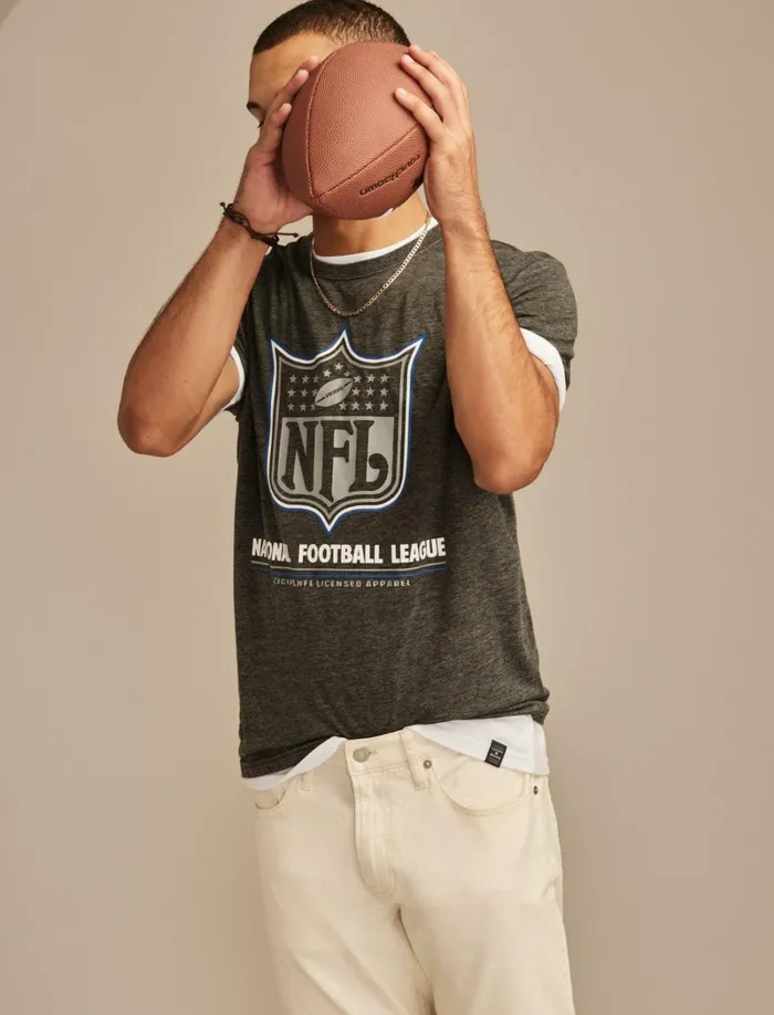 Lucky Brand Graphic Tees Women Nfl Shield 001 Black