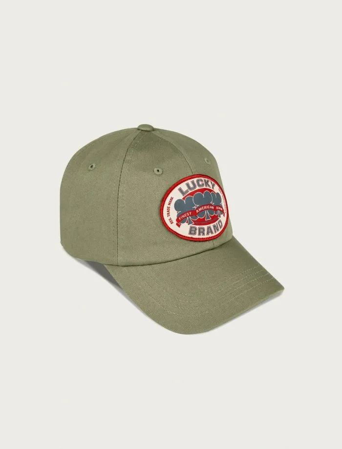Lucky Brand Hats Men Oval Clover Patch Dad Hat Bright Green