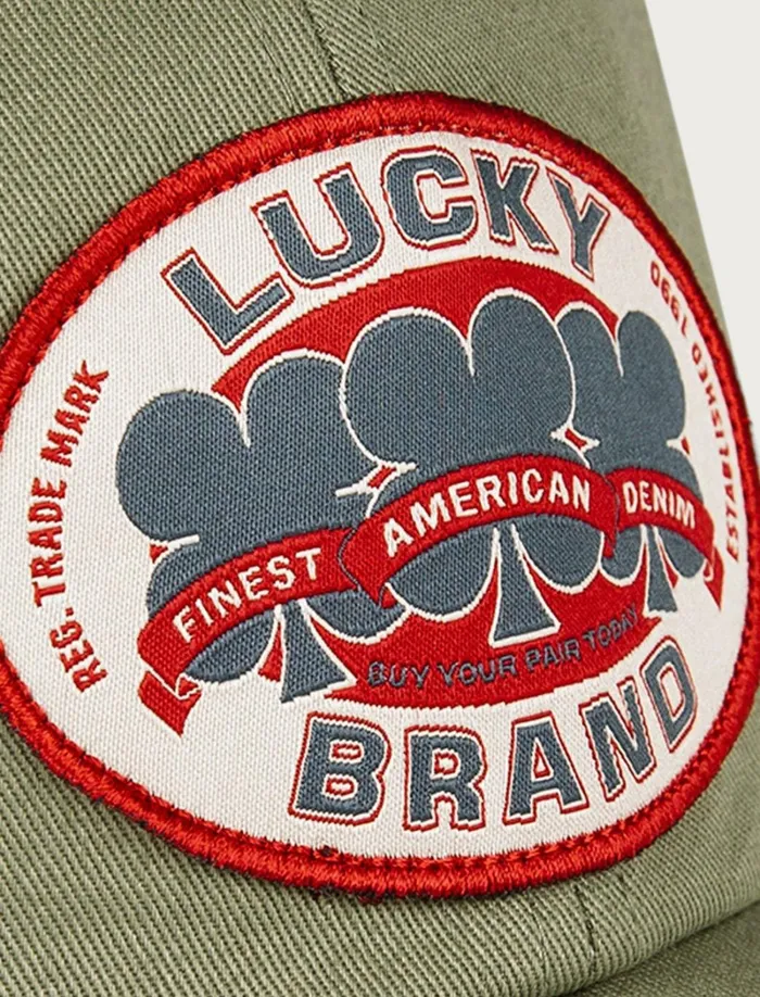 Lucky Brand Hats Men Oval Clover Patch Dad Hat Bright Green