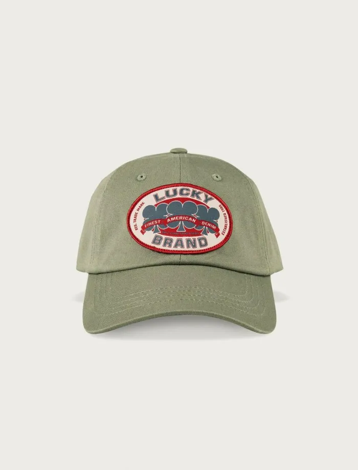 Lucky Brand Hats Men Oval Clover Patch Dad Hat Bright Green