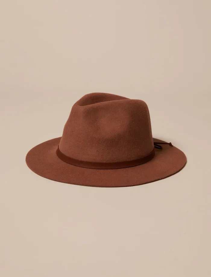 Lucky Brand Hats Women Wool Fedora Hat Open Beigekhaki