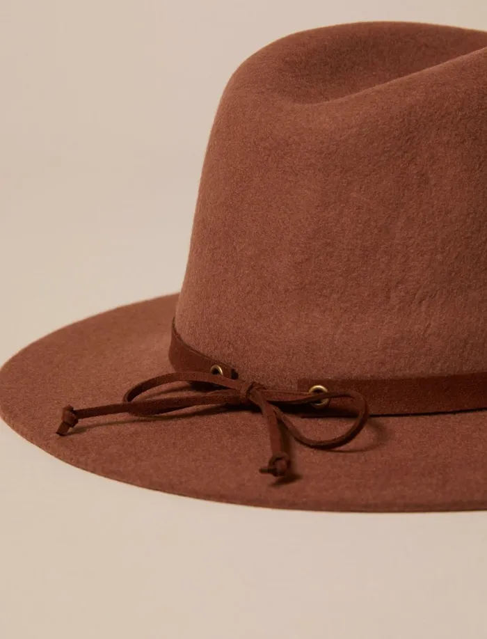 Lucky Brand Hats Women Wool Fedora Hat Open Beigekhaki