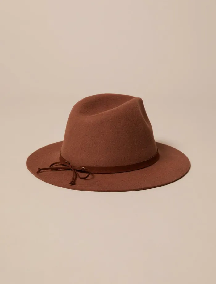 Lucky Brand Hats Women Wool Fedora Hat Open Beigekhaki