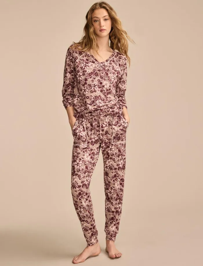 Lucky Brand Intimates and Sleepwear Women Printed Sleepwear Set Medium Beige