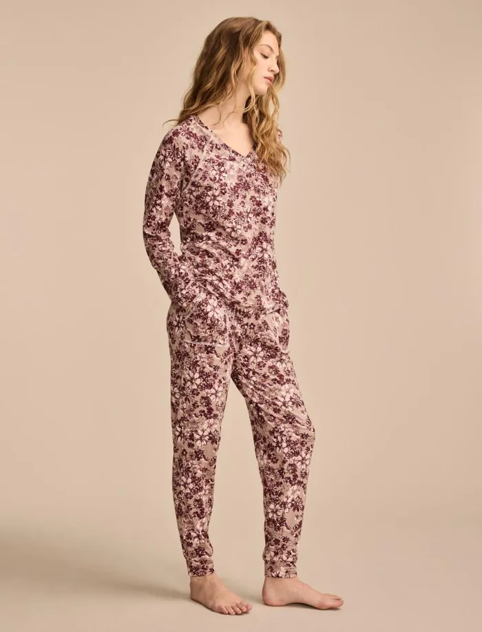 Lucky Brand Intimates and Sleepwear Women Printed Sleepwear Set Medium Beige