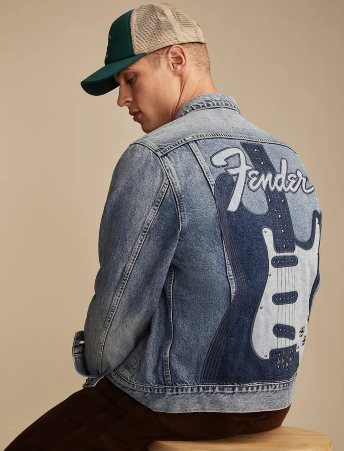 Lucky Brand Jackets and Outerwear Men Fender Denim Jacket Strat Blue