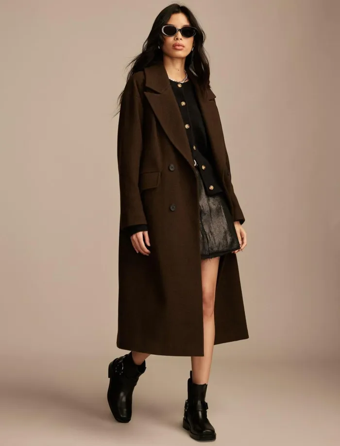 Lucky Brand Jackets and Outerwear Women Oversized Maxi Coat Espresso