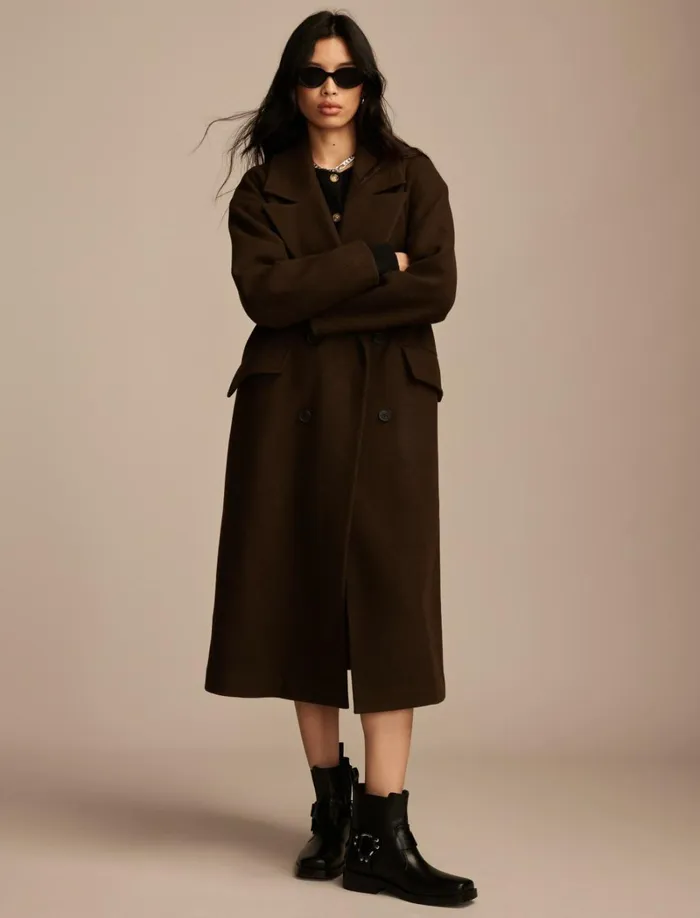 Lucky Brand Jackets and Outerwear Women Oversized Maxi Coat Espresso