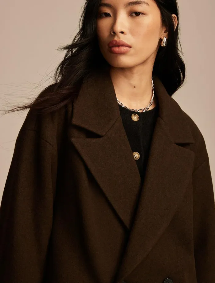 Lucky Brand Jackets and Outerwear Women Oversized Maxi Coat Espresso