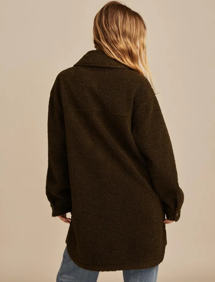 Lucky Brand Jackets and Outerwear Women Oversized Shirt Jacket Olive Wash