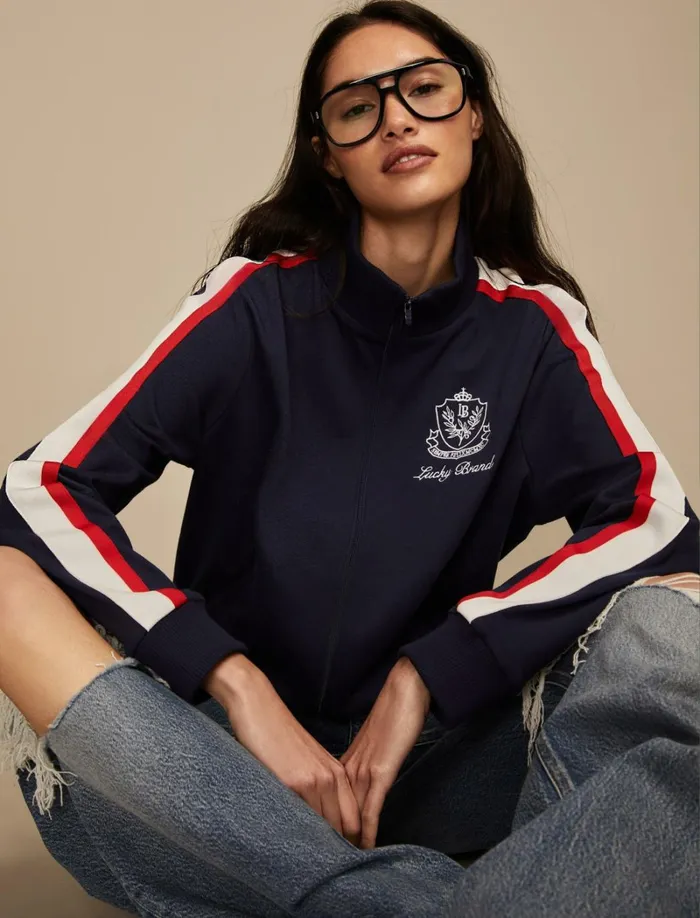 Lucky Brand Jackets and Outerwear Women Terry Track Jacket Naval Academy