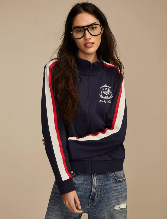 Lucky Brand Jackets and Outerwear Women Terry Track Jacket Naval Academy