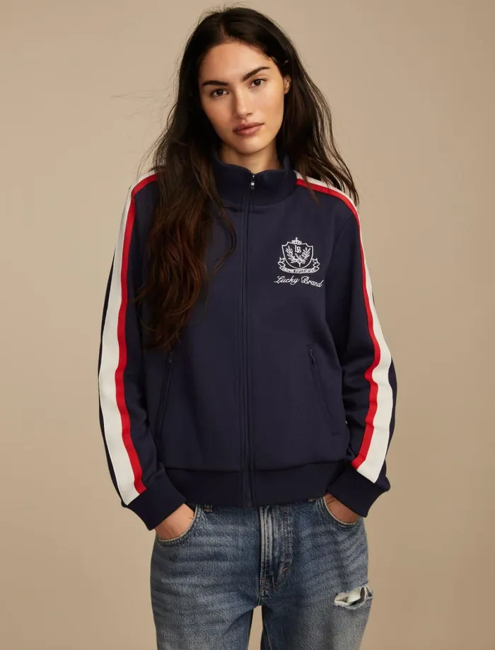 Lucky Brand Jackets and Outerwear Women Terry Track Jacket Naval Academy