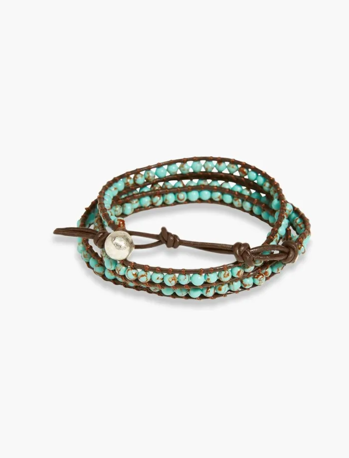 Lucky Brand Jewelry Women Turquoise Wrap Bracelet Medium Light Blue