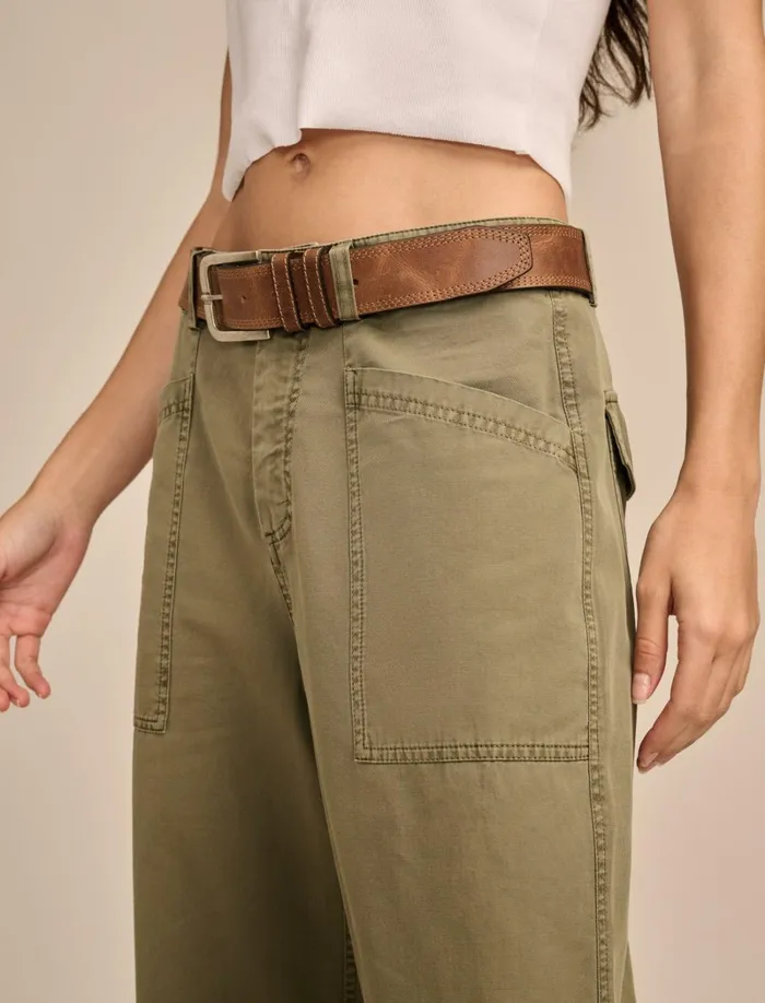 Lucky Brand Pants Women Utility Wide Leg Pant Dusty Olive