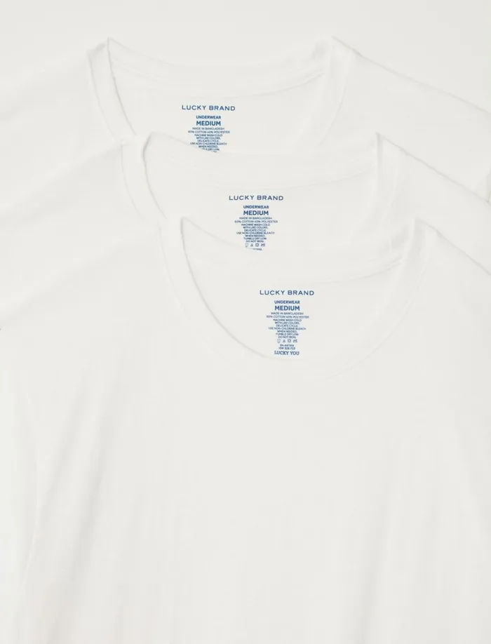 Lucky Brand Shirts and Tops Men 3 Pack Crew Undershirts White