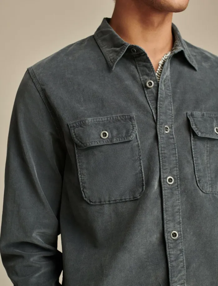 Lucky Brand Shirts and Tops Men Cole Hauser Corduroy Workshirt Dark Slate
