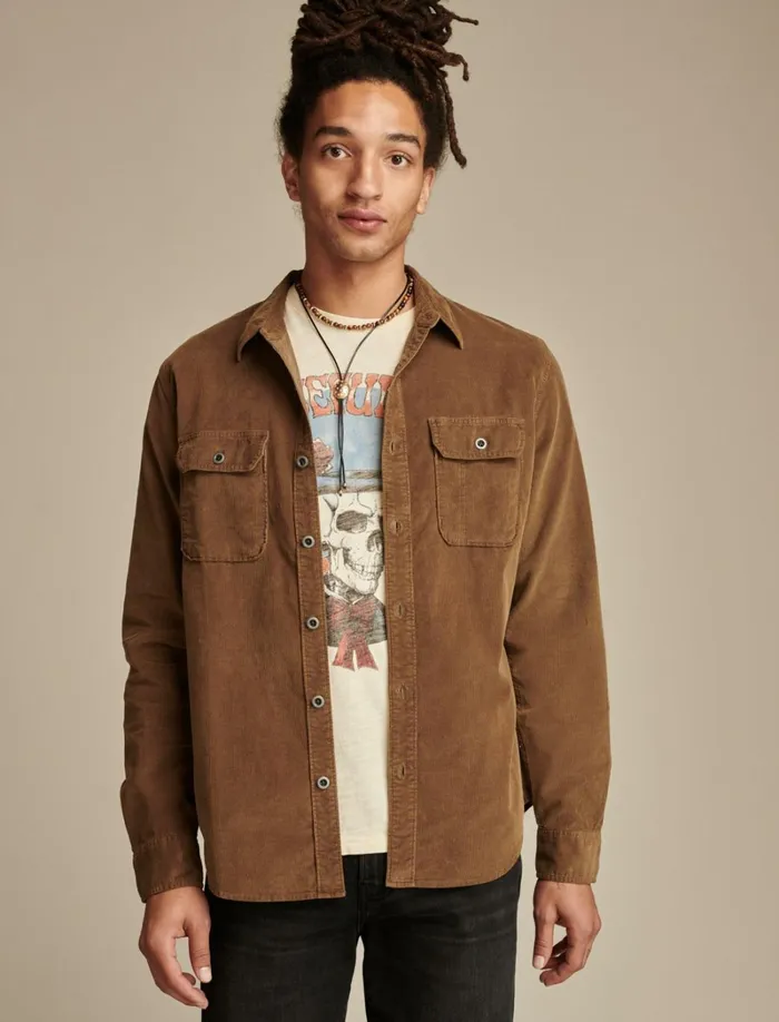 Lucky Brand Shirts and Tops Men Cole Hauser Corduroy Workshirt Kangaroo