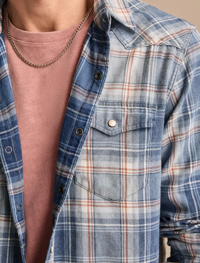 Lucky Brand Shirts and Tops Men Indigo Western Shirt Light Indigo