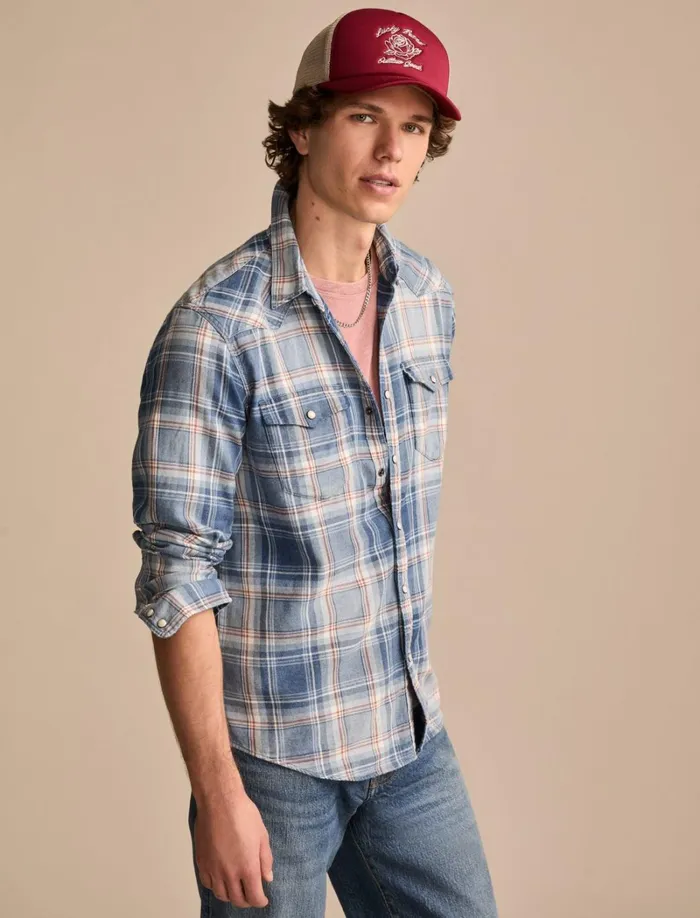 Lucky Brand Shirts and Tops Men Indigo Western Shirt Light Indigo