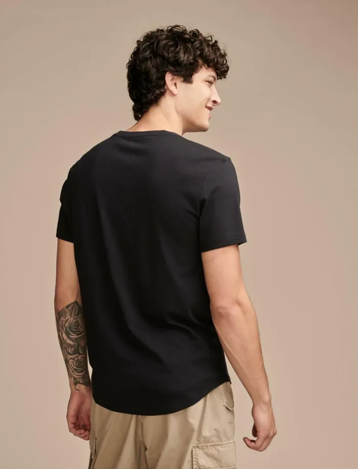 Lucky Brand Shirts and Tops Men Supima Short Sleeve Crew Jet Black