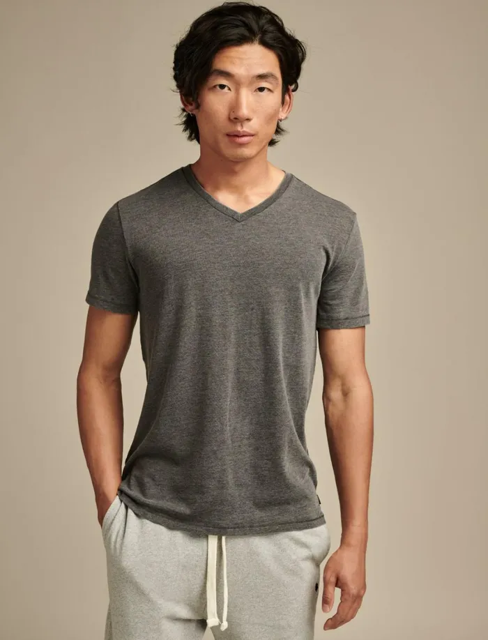 Lucky Brand Shirts and Tops Men Venice Burnout V Neck Tee Jet Black