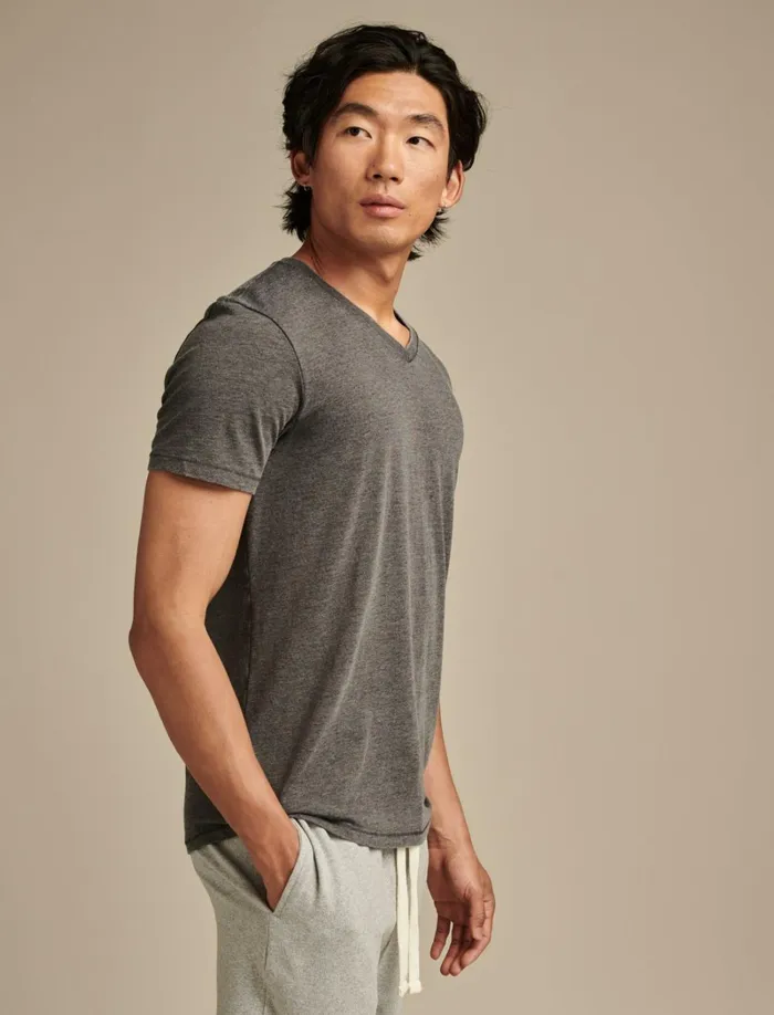 Lucky Brand Shirts and Tops Men Venice Burnout V Neck Tee Jet Black