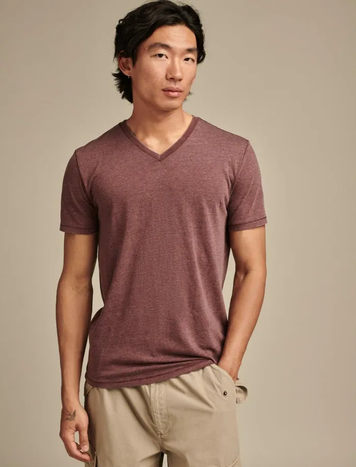 Lucky Brand Shirts and Tops Men Venice Burnout V Neck Tee Port Royale