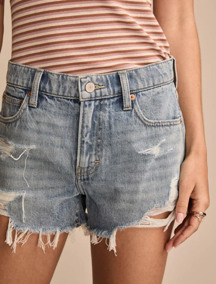 Lucky Brand Shorts Women High Rise Mom Short Monaco