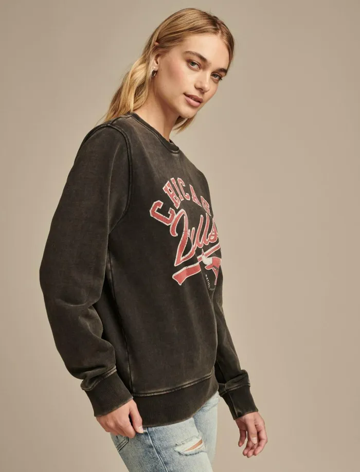 Lucky Brand Sweaters and Sweatshirts Women Bulls Crew Neck Sweatshirt 001 Black