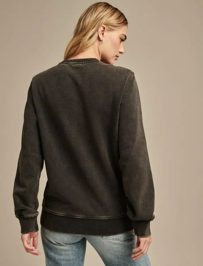 Lucky Brand Sweaters and Sweatshirts Women Bulls Crew Neck Sweatshirt 001 Black