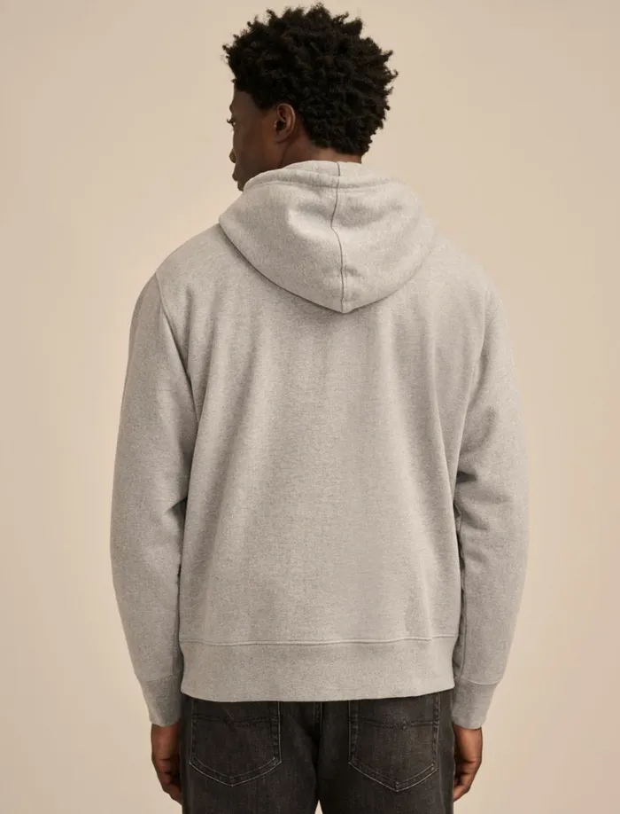 Lucky Brand Sweaters Men Relaxed Fleece Hoodie Heather Grey
