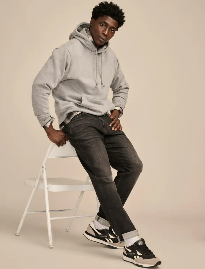 Lucky Brand Sweaters Men Relaxed Fleece Hoodie Heather Grey