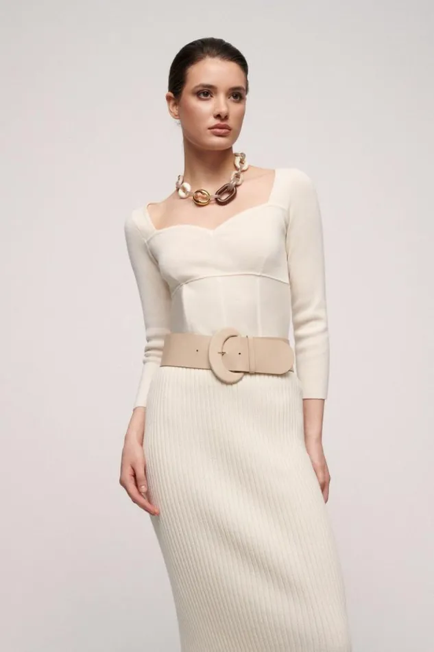 Luisa Spagnoli Belts Daca 8211 Leather Belt Beige 8211 Women Luisa Spagnoli Belts Daca 8211 Leather Belt Beige 8211 Women