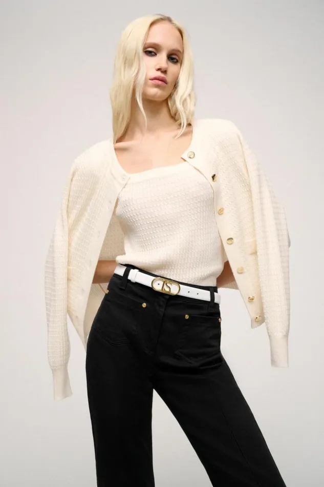Luisa Spagnoli Belts Dolcino 8211 Leather Belt Whitegold 8211 Women Luisa Spagnoli Belts Dolcino 8211 Leather Belt Whitegold 8211 Women
