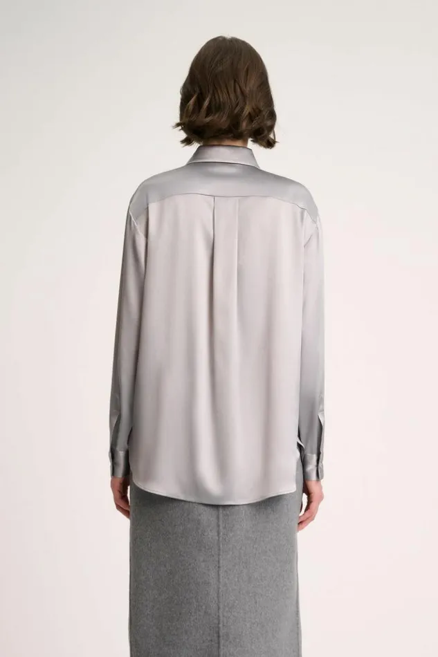 Luisa Spagnoli Blouses And Shirts Levriero 8211 Silk Shirt Grey Melange 8211 Women Luisa Spagnoli Blouses And Shirts Levriero 8211 Silk Shirt Grey Melange 8211 Women