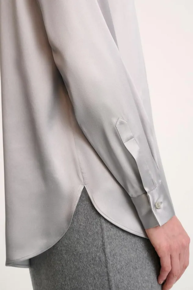 Luisa Spagnoli Blouses And Shirts Levriero 8211 Silk Shirt Grey Melange 8211 Women Luisa Spagnoli Blouses And Shirts Levriero 8211 Silk Shirt Grey Melange 8211 Women