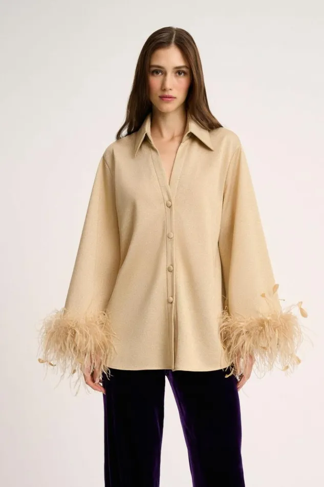 Luisa Spagnoli Blouses And Shirts Leziosa 8211 Elegant Shirt Light Gold 8211 Women