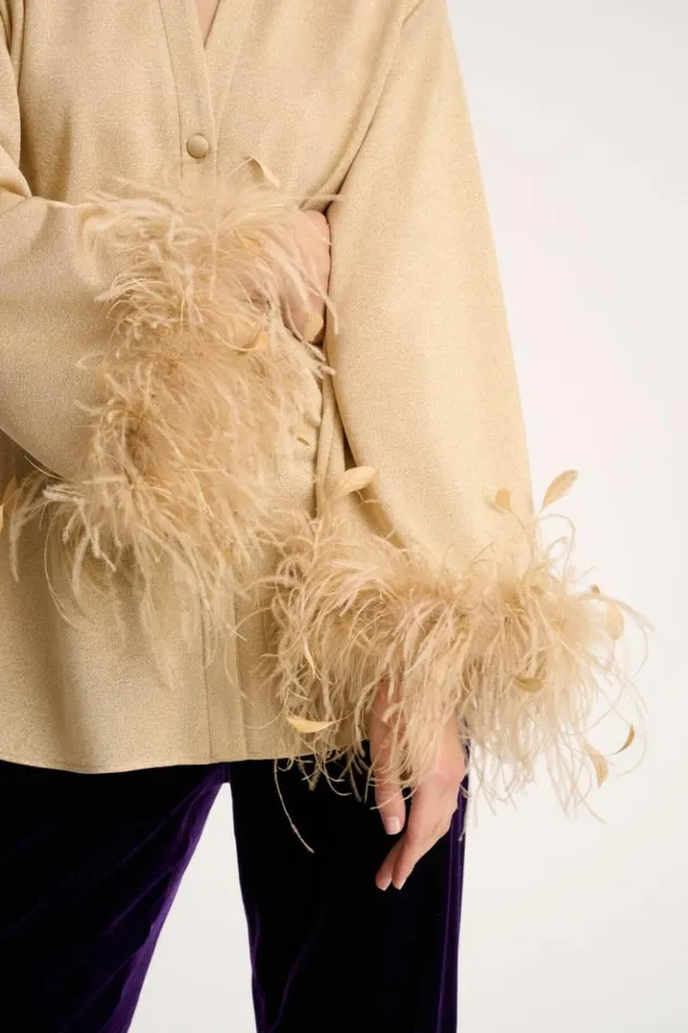 Luisa Spagnoli Blouses And Shirts Leziosa 8211 Elegant Shirt Light Gold 8211 Women Luisa Spagnoli Blouses And Shirts Leziosa 8211 Elegant Shirt Light Gold 8211 Women