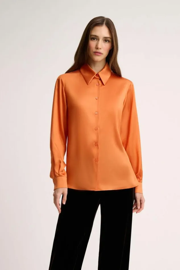 Luisa Spagnoli Blouses And Shirts Livello 8211 Silk Blouse Orange 8211 Women