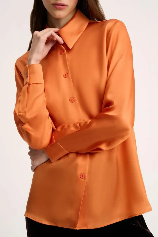 Luisa Spagnoli Blouses And Shirts Livello 8211 Silk Blouse Orange 8211 Women Luisa Spagnoli Blouses And Shirts Livello 8211 Silk Blouse Orange 8211 Women