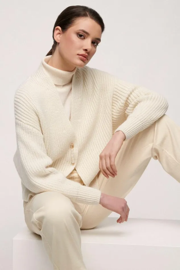 Luisa Spagnoli Cardigan Mail 8211 Wool Cardigan Cream 8211 Women Luisa Spagnoli Cardigan Mail 8211 Wool Cardigan Cream 8211 Women
