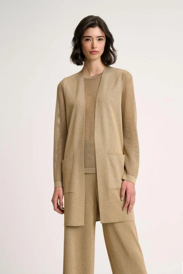 Luisa Spagnoli Cardigan Zio 8211 Lurex Vest Yellow 8211 Women