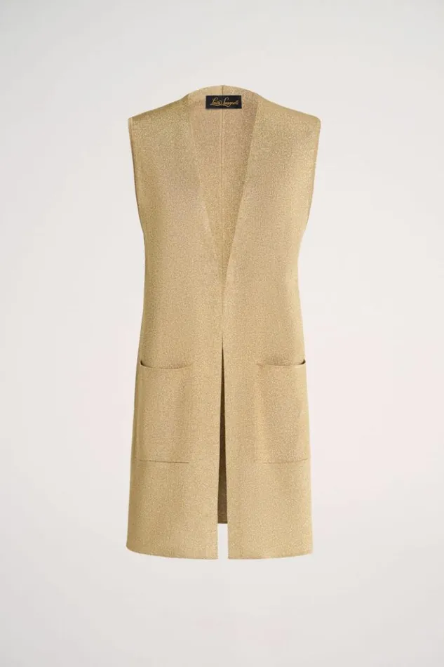 Luisa Spagnoli Cardigan Zio 8211 Lurex Vest Yellow 8211 Women Luisa Spagnoli Cardigan Zio 8211 Lurex Vest Yellow 8211 Women