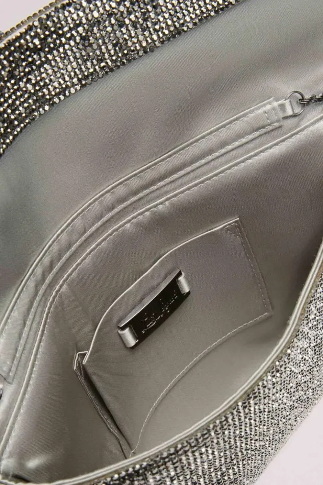 Luisa Spagnoli Clutch And Pochette Imma 8211 Rhinestone Clutch Bag Smokegunmetal 8211 Women Luisa Spagnoli Clutch And Pochette Imma 8211 Rhinestone Clutch Bag Smokegunmetal 8211 Women