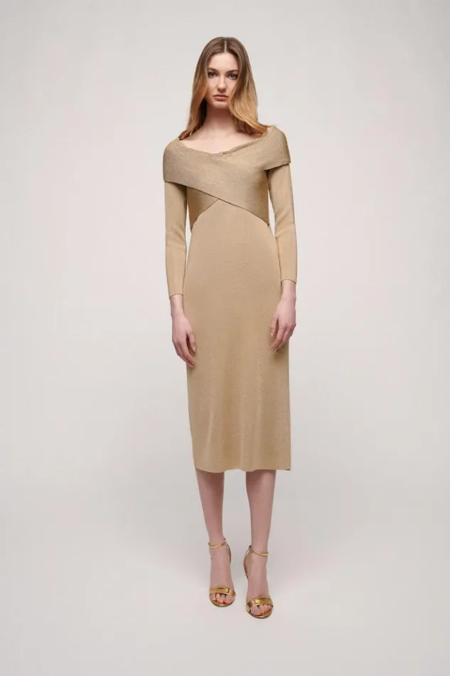 Luisa Spagnoli Dresses and Jumpsuits Zagara 8211 Elegant Dress Gold 8211 Women