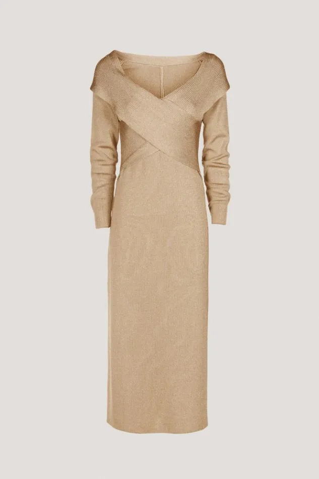 Luisa Spagnoli Dresses and Jumpsuits Zagara 8211 Elegant Dress Gold 8211 Women Luisa Spagnoli Dresses and Jumpsuits Zagara 8211 Elegant Dress Gold 8211 Women