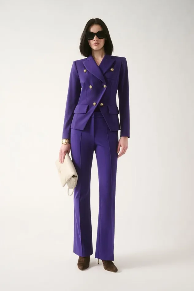 Luisa Spagnoli Jackets and Blazers Segrate 8211 Cropped DoubleBreasted Jacket Purple 8211 Women Luisa Spagnoli Jackets and Blazers Segrate 8211 Cropped DoubleBreasted Jacket Purple 8211 Women