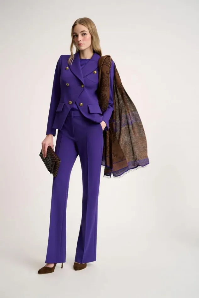 Luisa Spagnoli Jackets and Blazers Segrate 8211 Cropped DoubleBreasted Jacket Purple 8211 Women Luisa Spagnoli Jackets and Blazers Segrate 8211 Cropped DoubleBreasted Jacket Purple 8211 Women